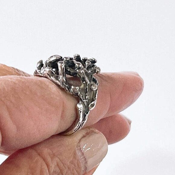 Rare Retired James Avery Tree Branch Openwork Dome Ring 925 size 6.5 - Picture 6 of 9